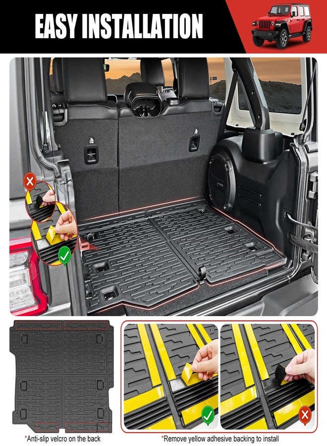 Utiiy Cargo Mat Compatible with 2018-2025 Jeep Wrangler JL Unlimited 4 Door 4X4, Cargo Liner Rear All-Weather Protection Trunk Liner for 2024 Jeep Wrangler JL/JLU Accessories - Image 4